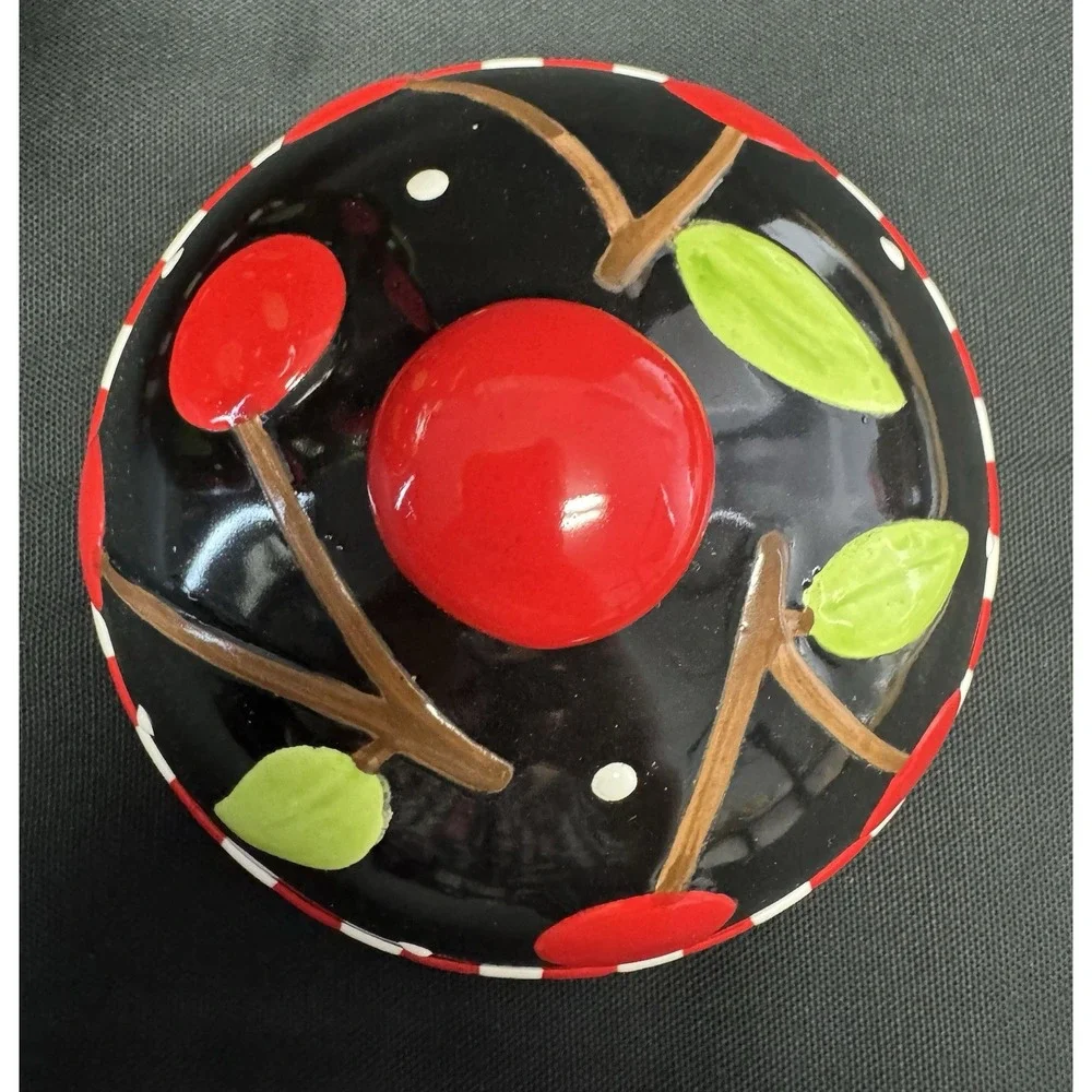 Sakura Mary Engelbreit Cherries Large Cookie Jar Canister Approx 9